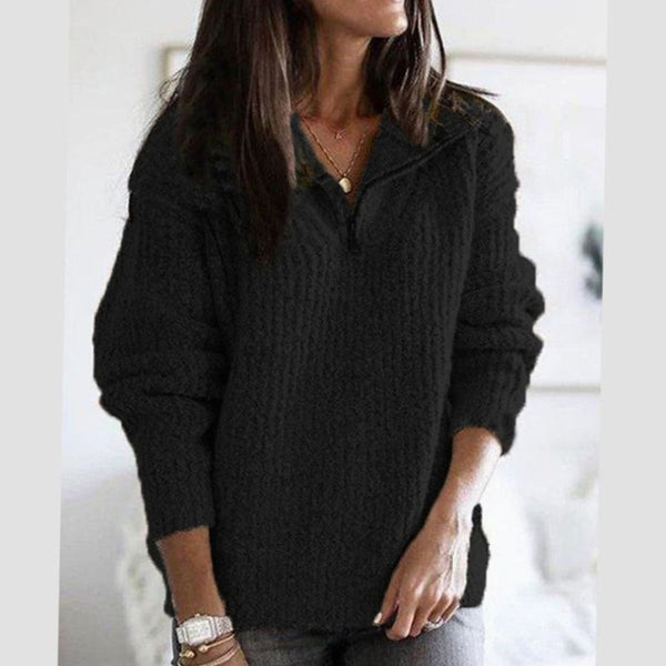 Eulalia | Women's Cable Knit Quarter Zip Sweater