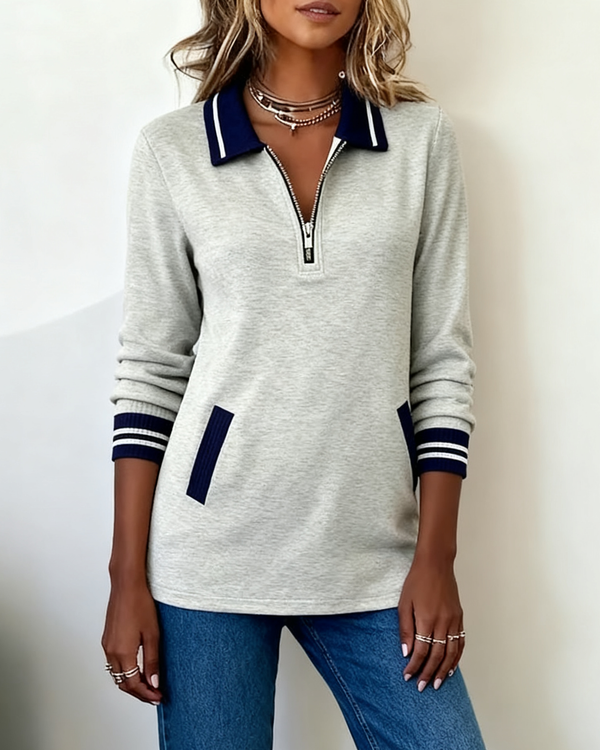 Fabienne | Women's Oversized Collared Zip up Sweater