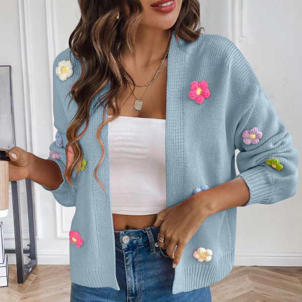 Gabrielle | Women's Floral Knitted Cardigan Open Front