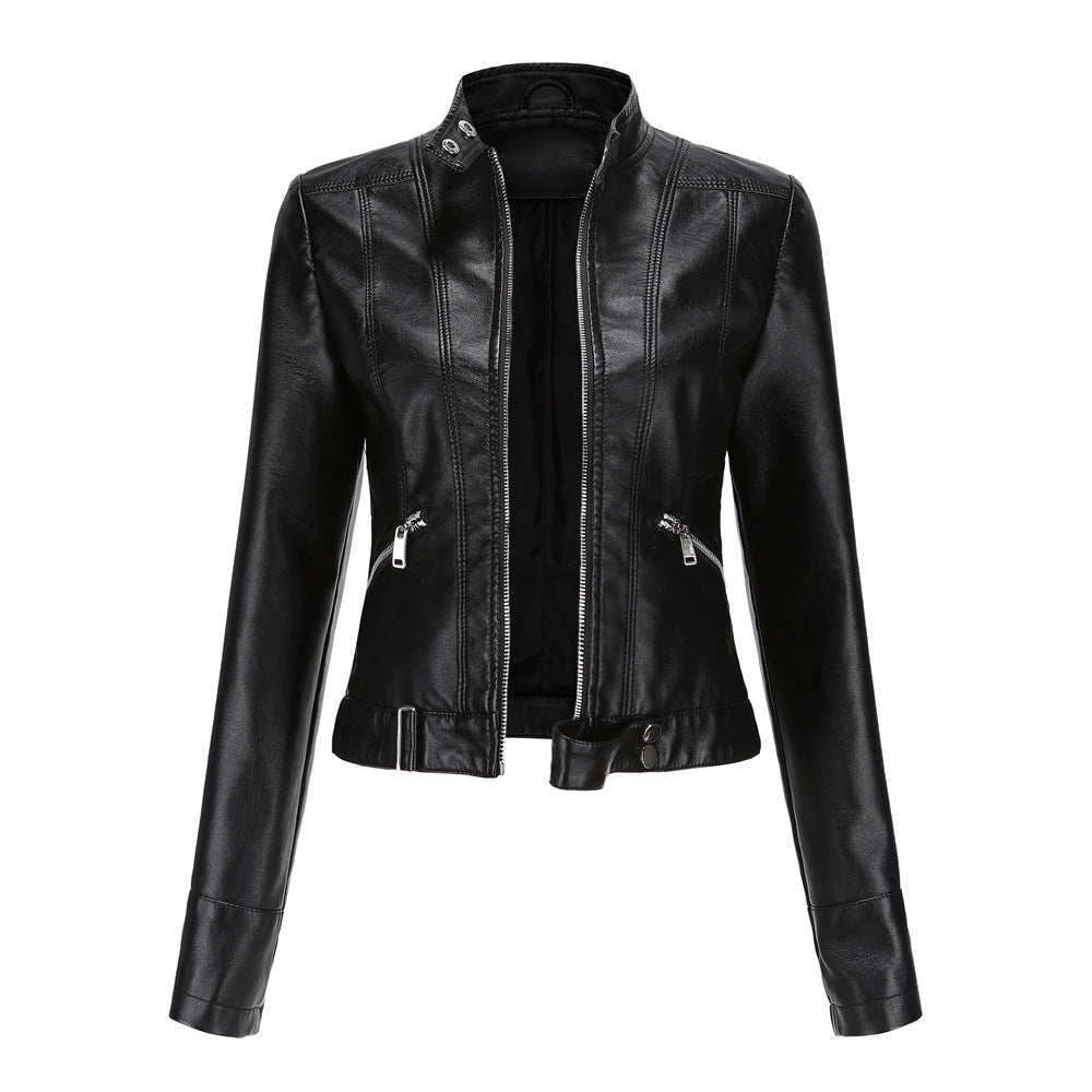 Agatha | Women's Longline Leather Jacket Faux