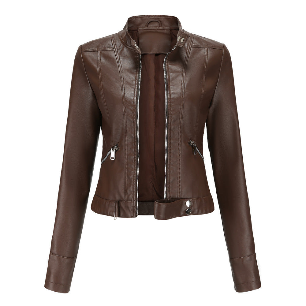 Agatha | Women's Longline Leather Jacket Faux