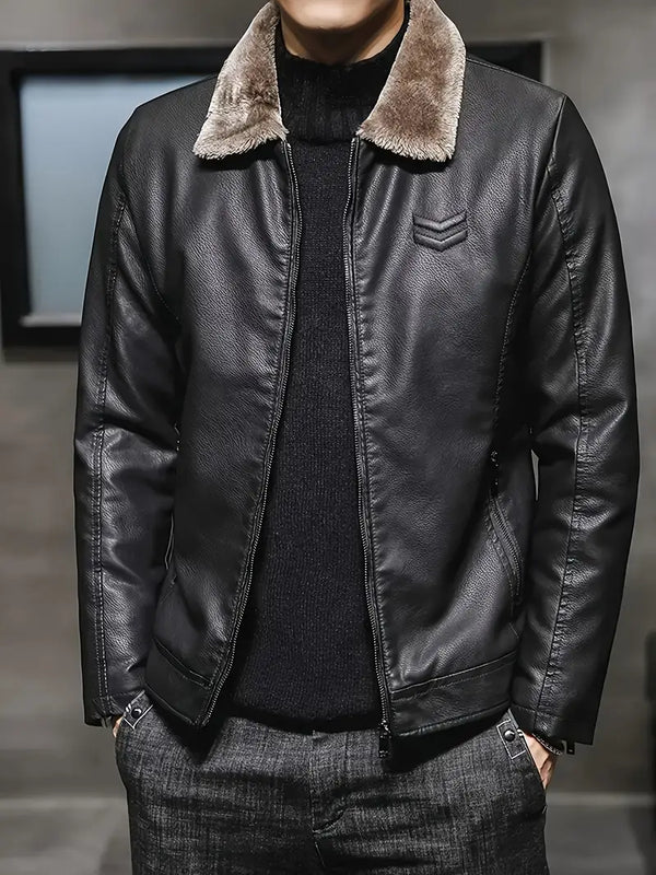 Alaric | Men's Leather Jacket Winter Bomber