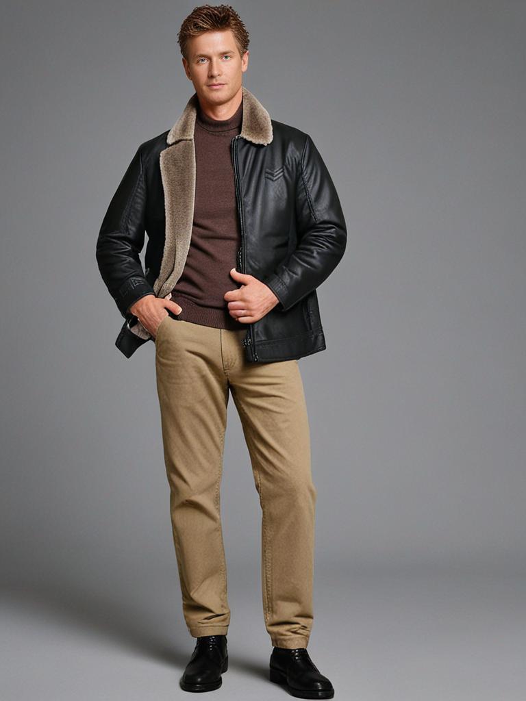 Alaric | Men's Leather Jacket Winter Bomber