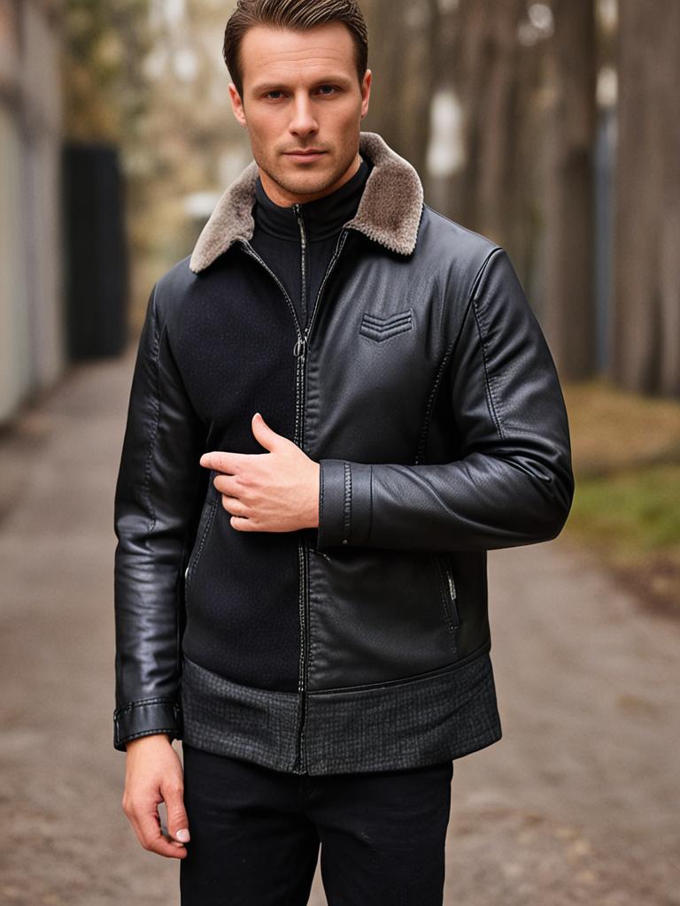 Alaric | Men's Leather Jacket Winter Bomber
