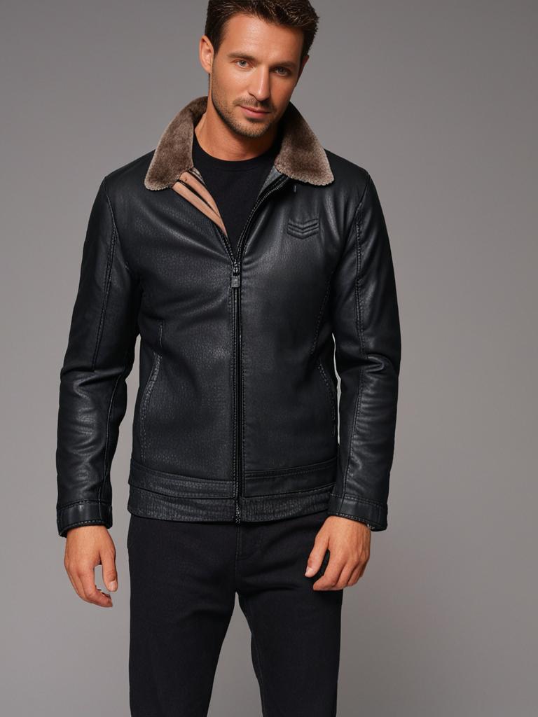 Alaric | Men's Leather Jacket Winter Bomber