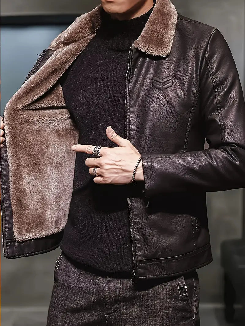 Alaric | Men's Leather Jacket Winter Bomber