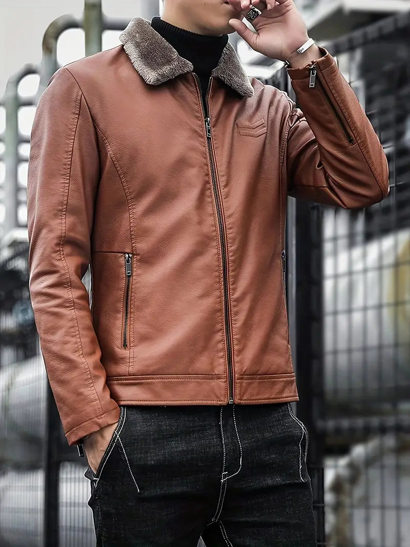 Alaric | Men's Leather Jacket Winter Bomber