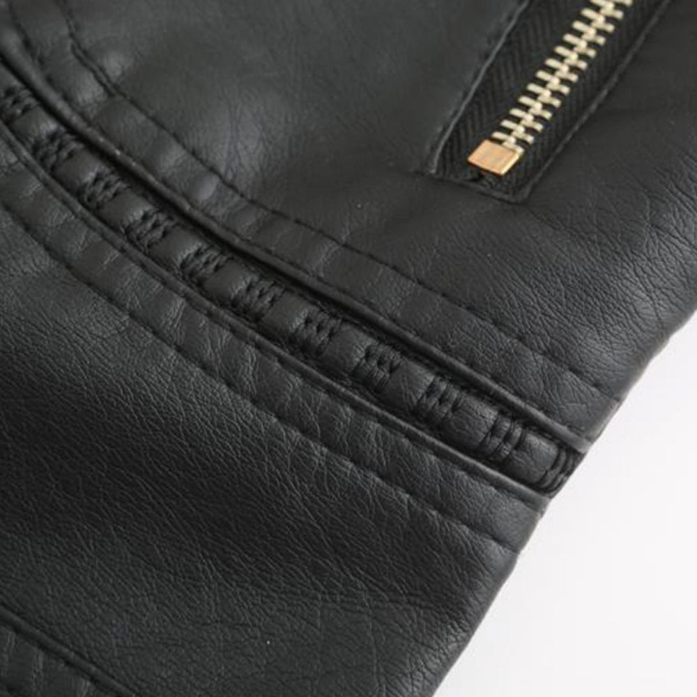 Alba | Women's Fitted Leather Jacket Faux Cropped
