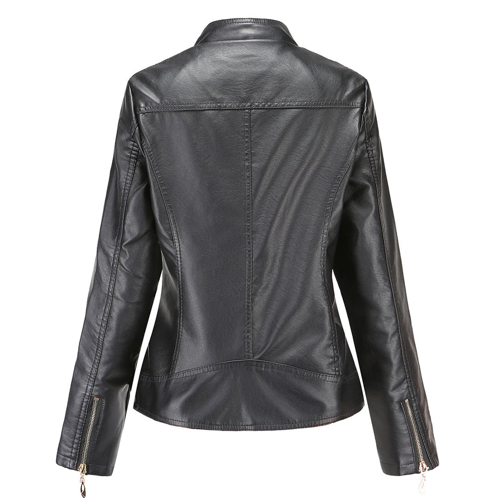 Alba | Women's Fitted Leather Jacket Faux Cropped
