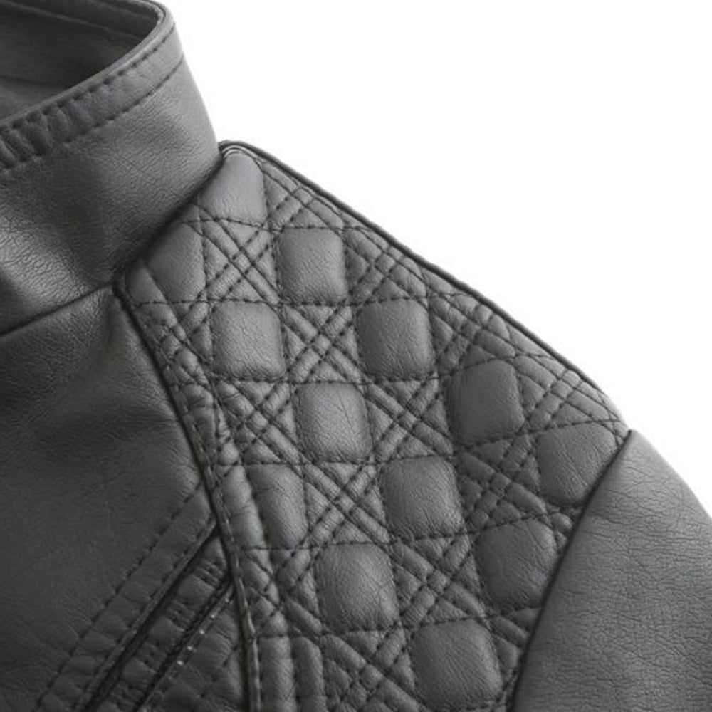 Alba | Women's Fitted Leather Jacket Faux Cropped