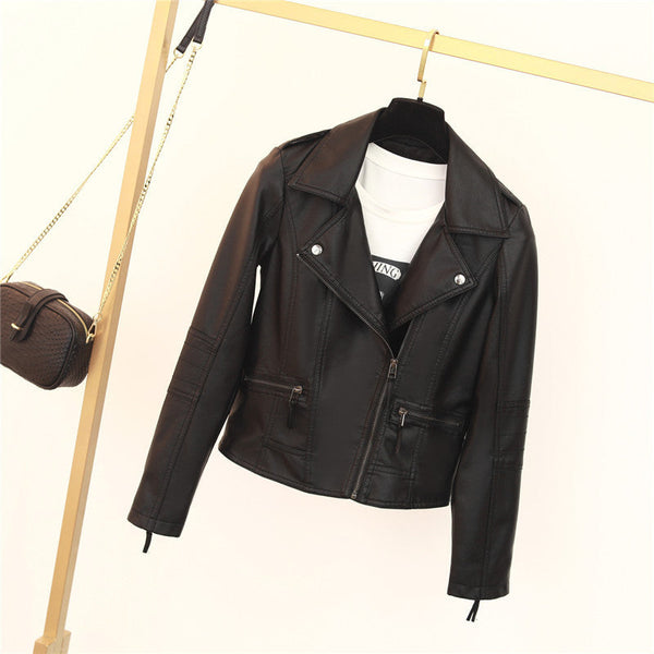 Alessa | Women's Asymmetric Zip Leather Jacket Biker