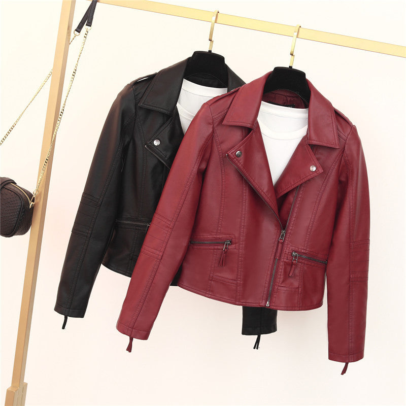 Alessa | Women's Asymmetric Zip Leather Jacket Biker