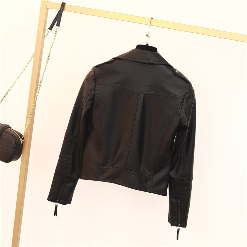 Alessa | Women's Asymmetric Zip Leather Jacket Biker