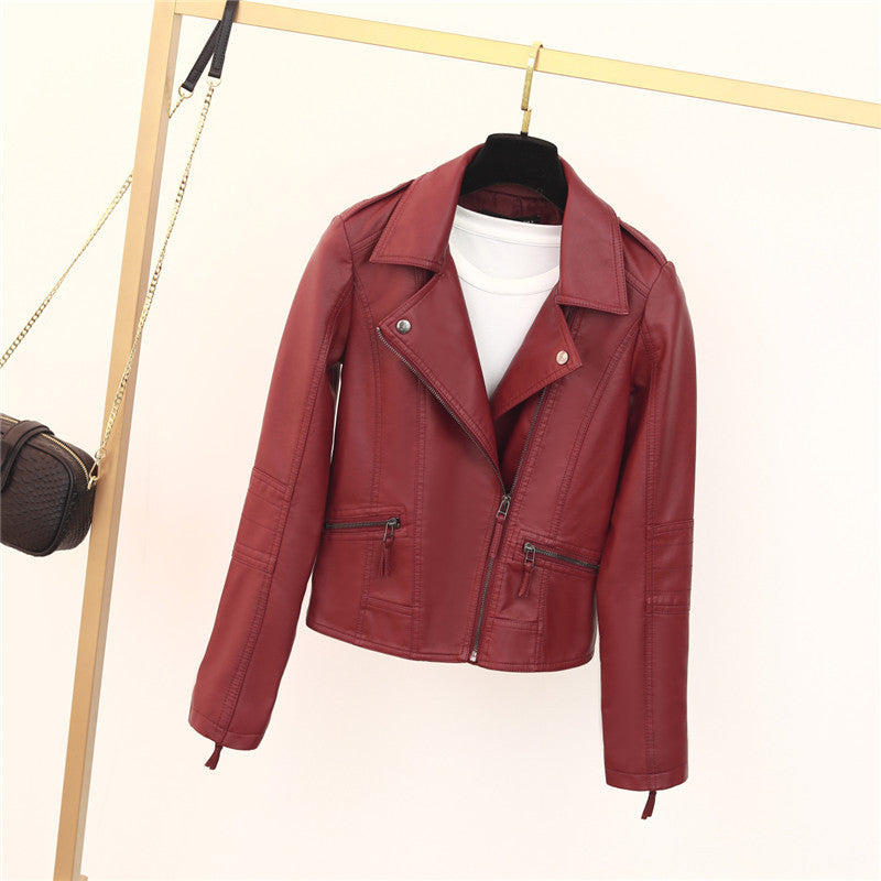 Alessa | Women's Asymmetric Zip Leather Jacket Biker