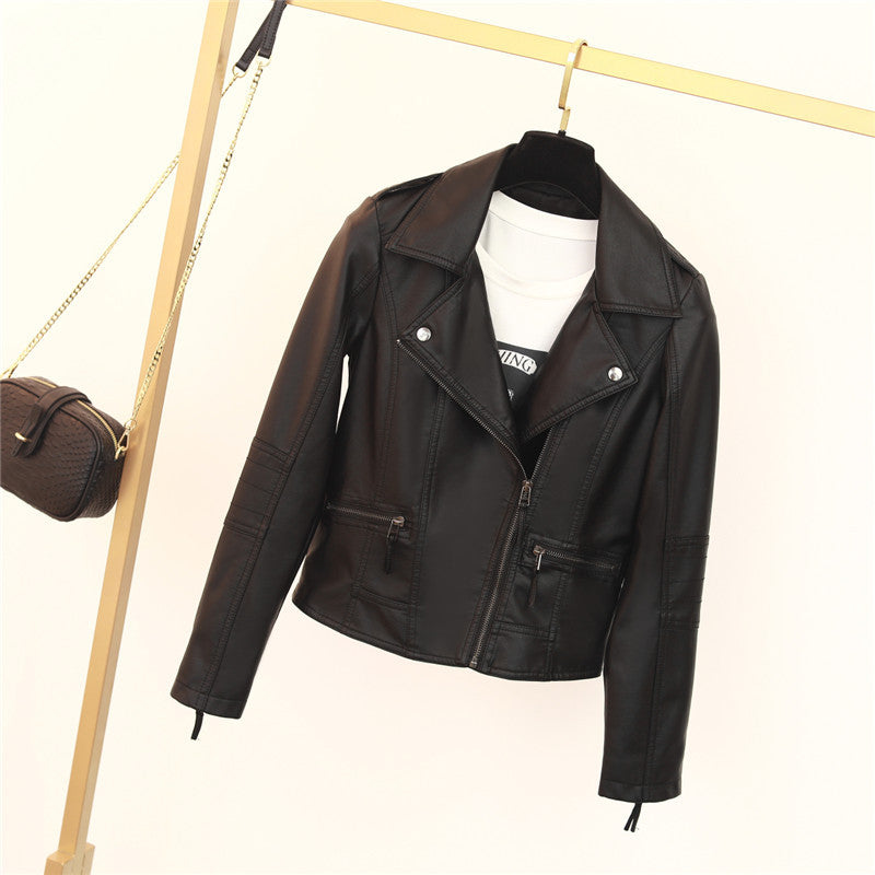 Alessa | Women's Asymmetric Zip Leather Jacket Biker