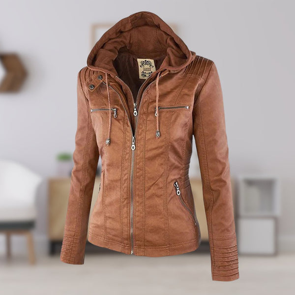 Alexa | Women's Oversized Leather Jacket Faux