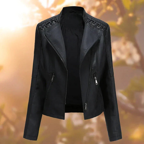 Alina | Women's Belted Leather Jacket Faux