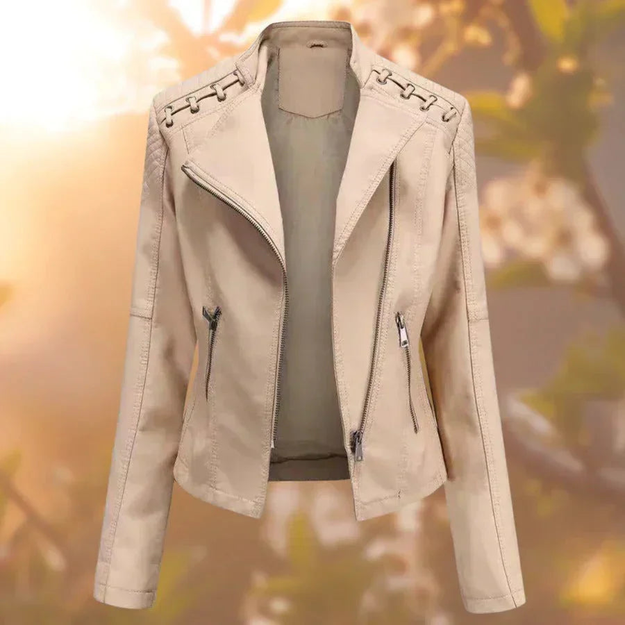 Alina | Women's Belted Leather Jacket Faux