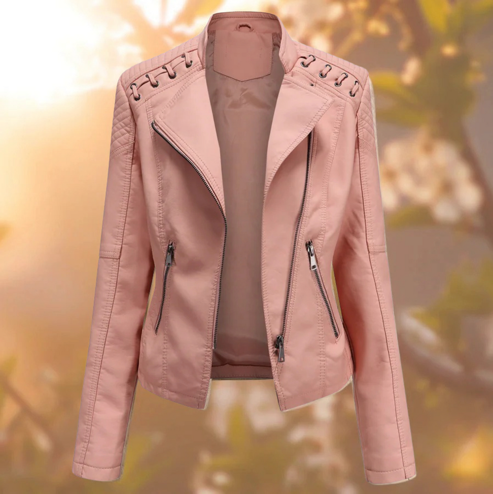 Alina | Women's Belted Leather Jacket Faux