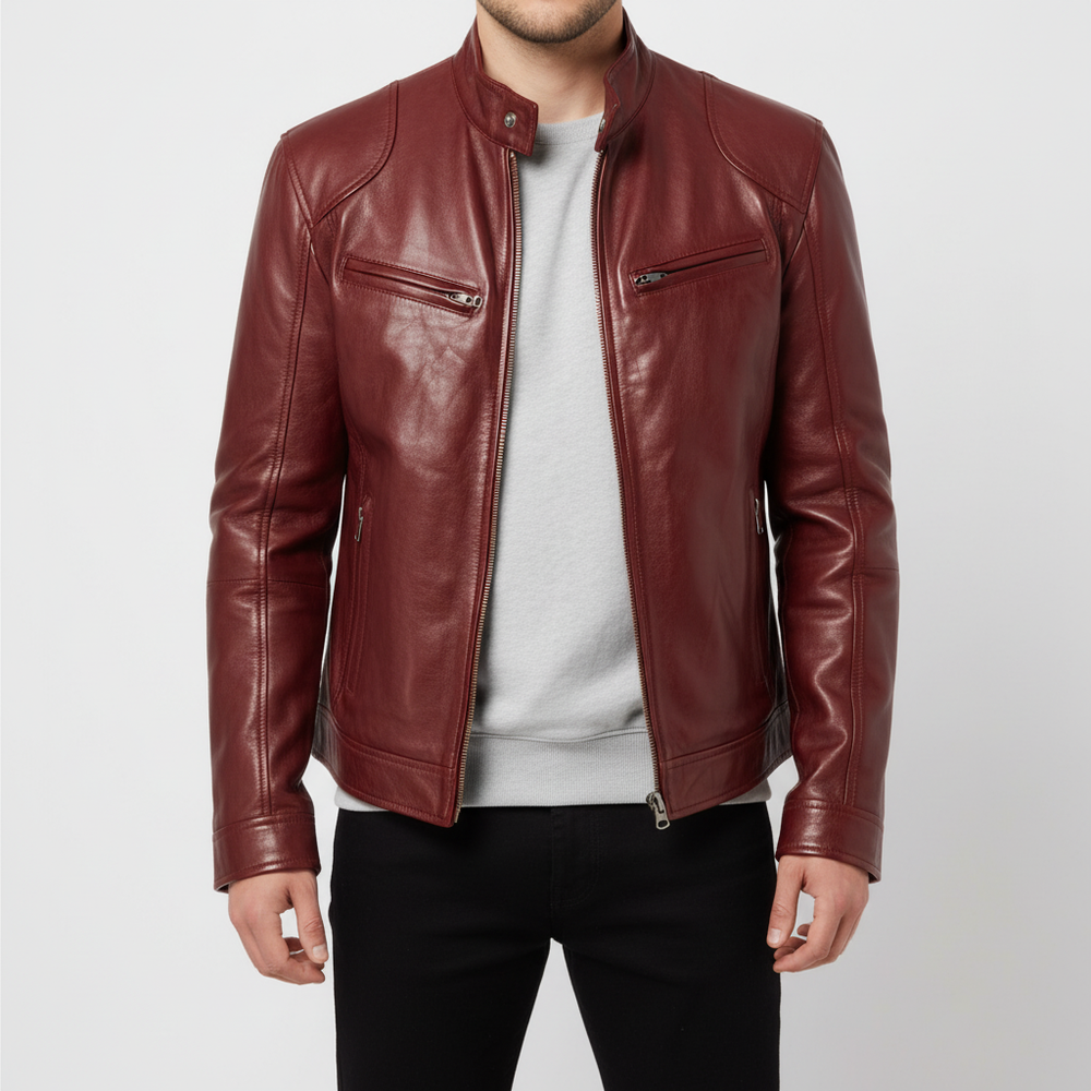 Alistair | Men's Slim Fit Leather Jacket Biker