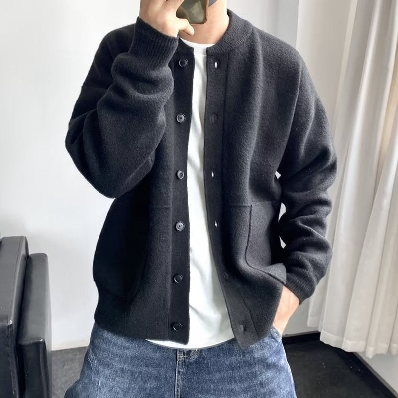 Aloysius | Men's Chunky Knit Cardigan Sweater Button up