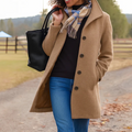 Alva | Women's Buttoned Trench Coat Classic Long