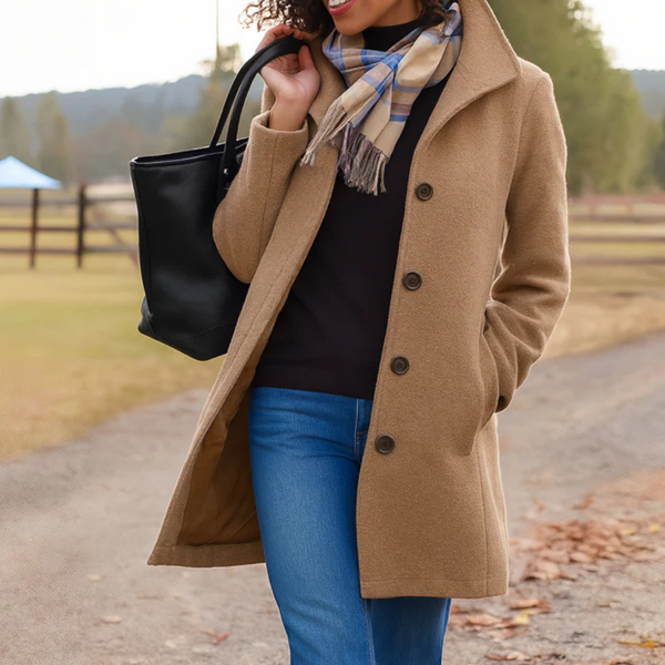 Alva | Women's Buttoned Trench Coat Classic Long
