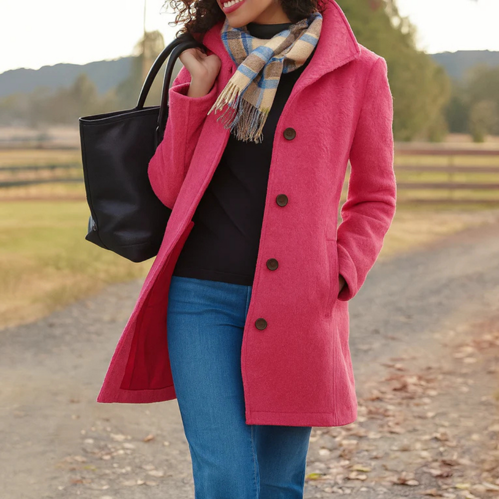 Alva | Women's Buttoned Trench Coat Classic Long