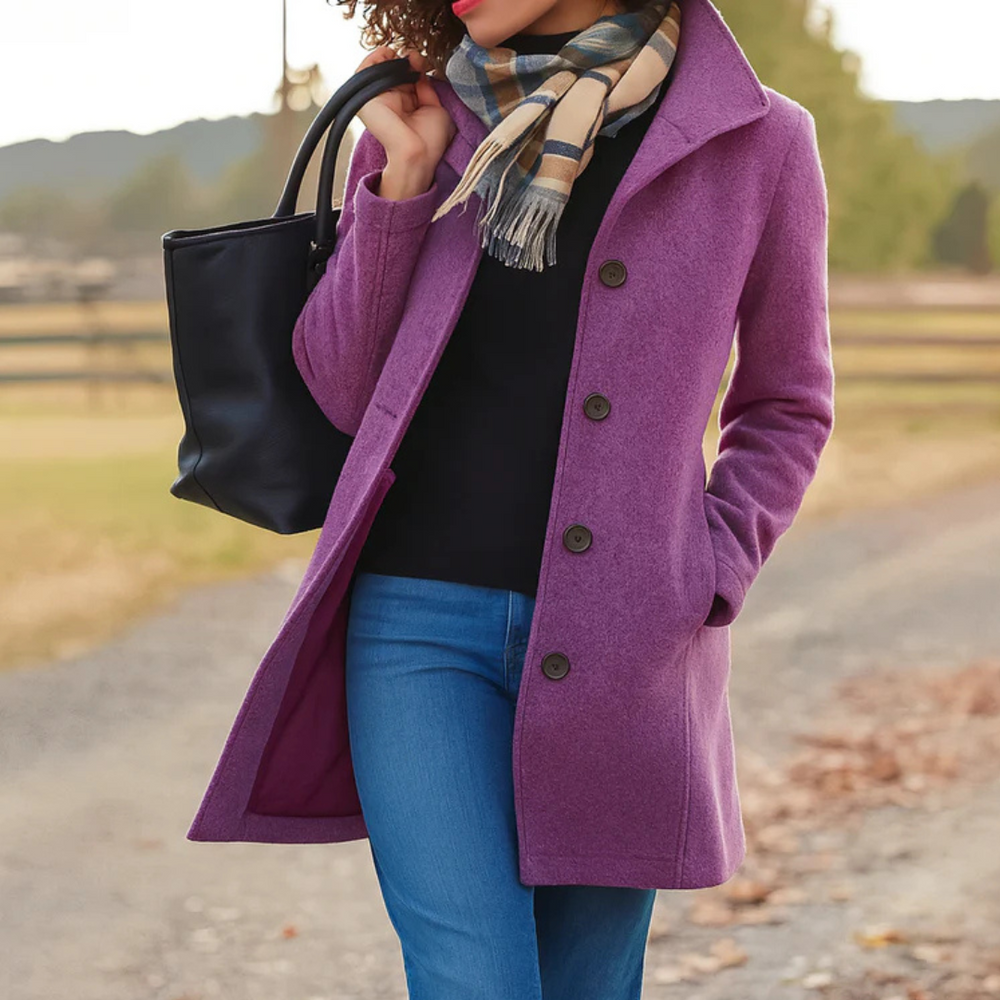 Alva | Women's Buttoned Trench Coat Classic Long