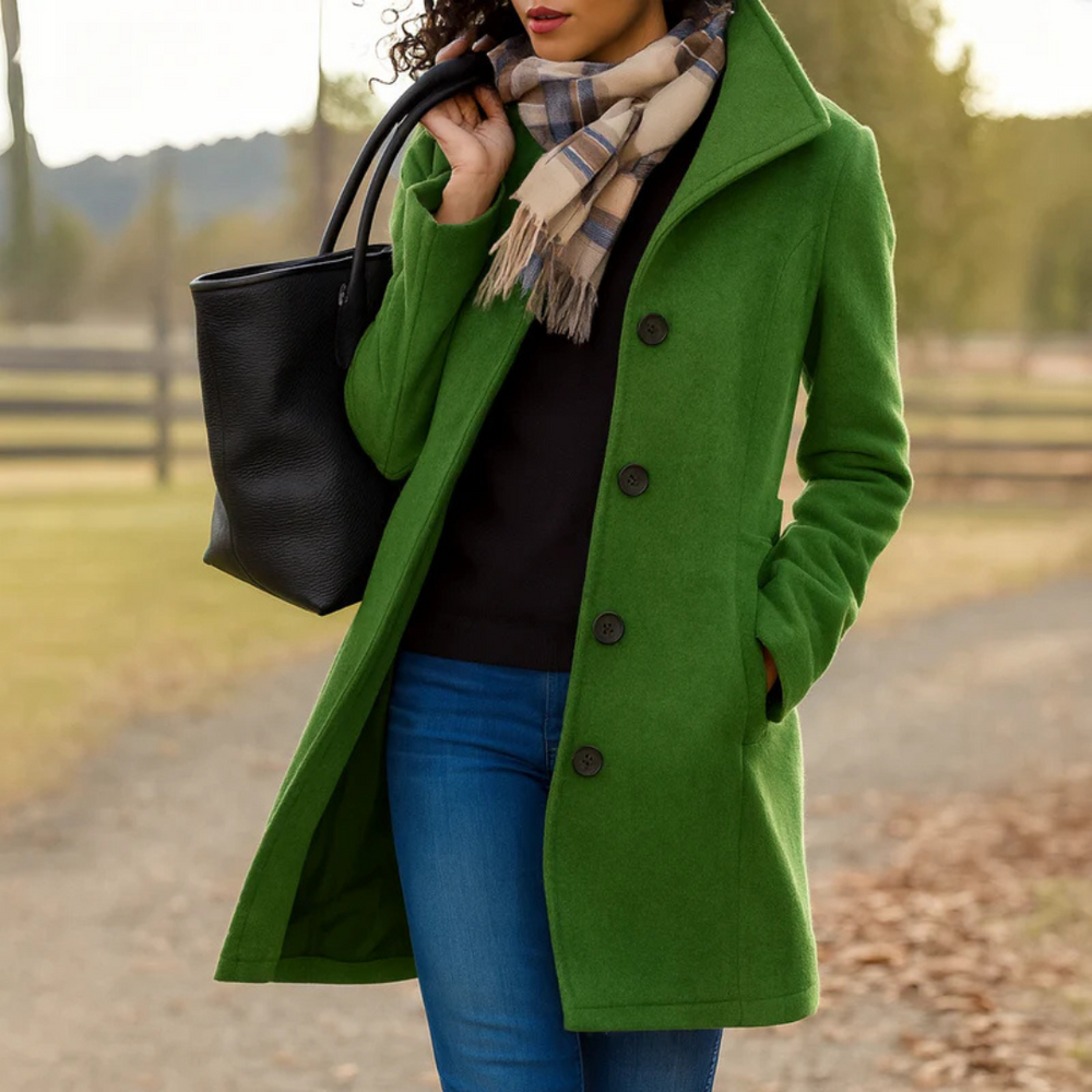 Alva | Women's Buttoned Trench Coat Classic Long
