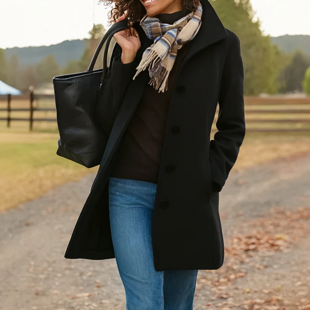 Alva | Women's Buttoned Trench Coat Classic Long