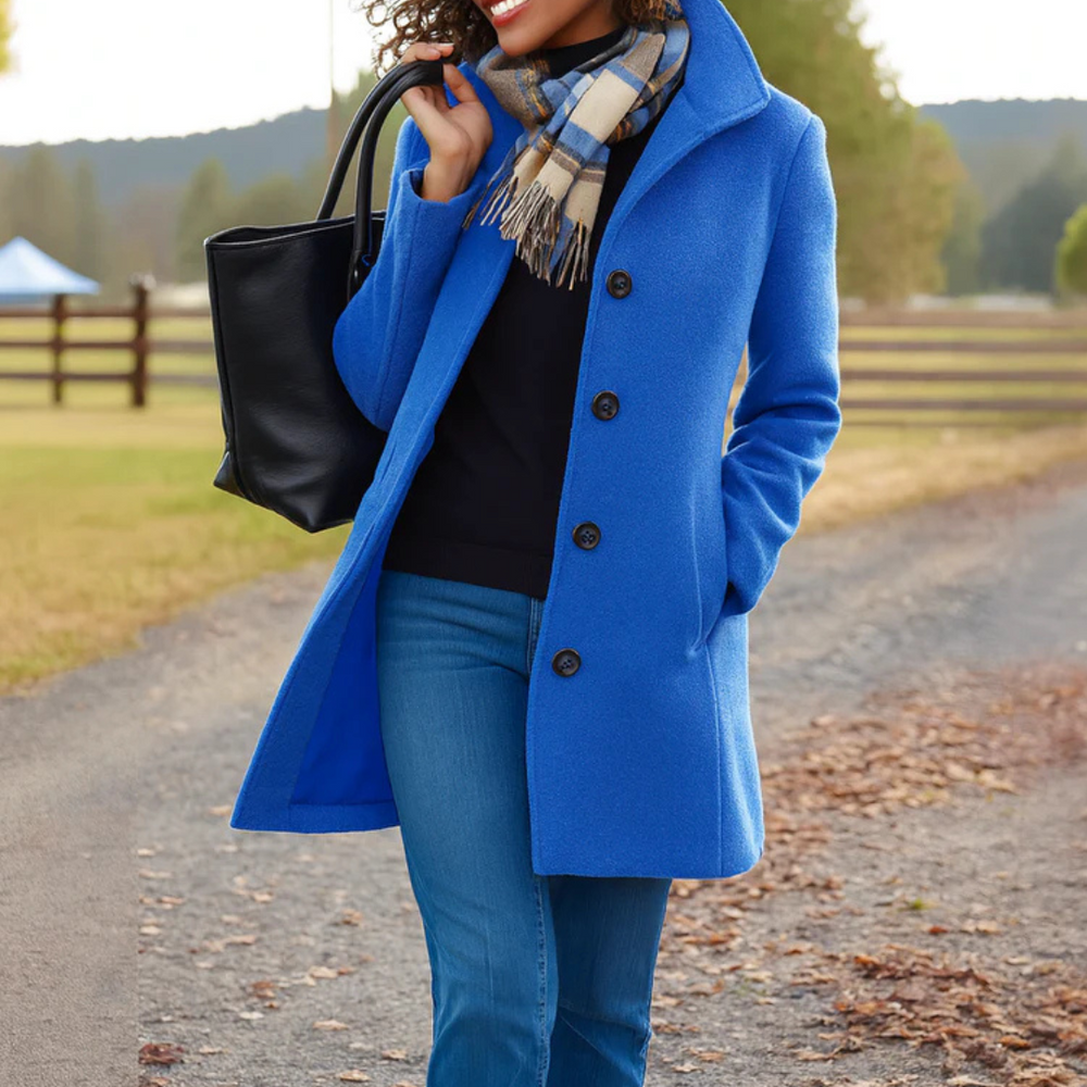 Alva | Women's Buttoned Trench Coat Classic Long