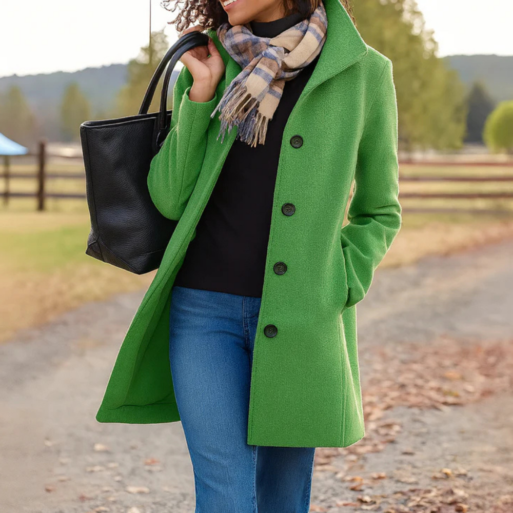 Alva | Women's Buttoned Trench Coat Classic Long