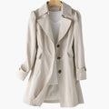 Amara | Women's Long Buttoned Trench Coat Classic