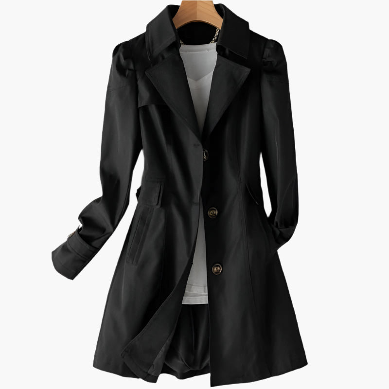 Amara | Women's Long Buttoned Trench Coat Classic