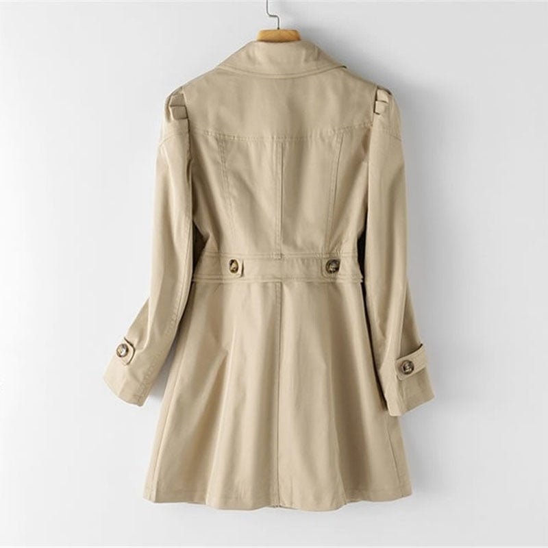 Amara | Women's Long Buttoned Trench Coat Classic