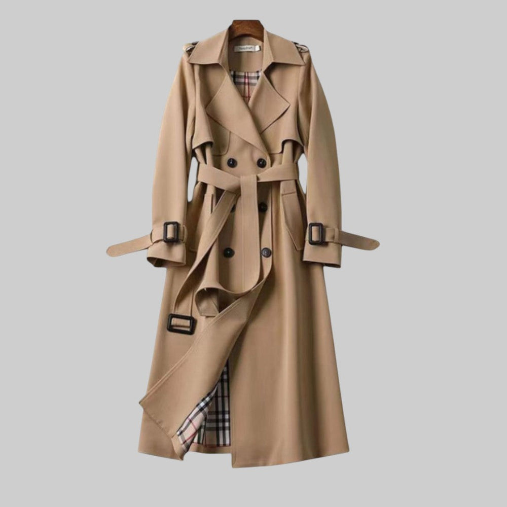 Anais | Women's Double Breasted Trench Coat Long