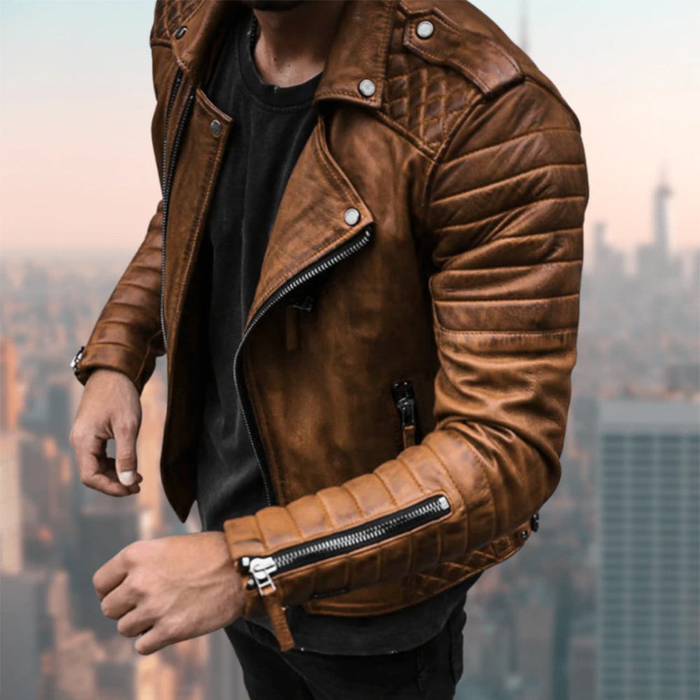 Angus | Men's Biker Leather Jacket Motorcycle