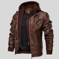 Armand | Men's Hooded Leather Jacket Faux