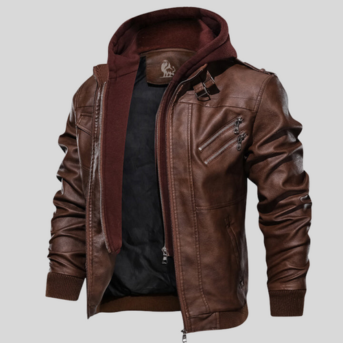 Armand | Men's Hooded Leather Jacket Faux