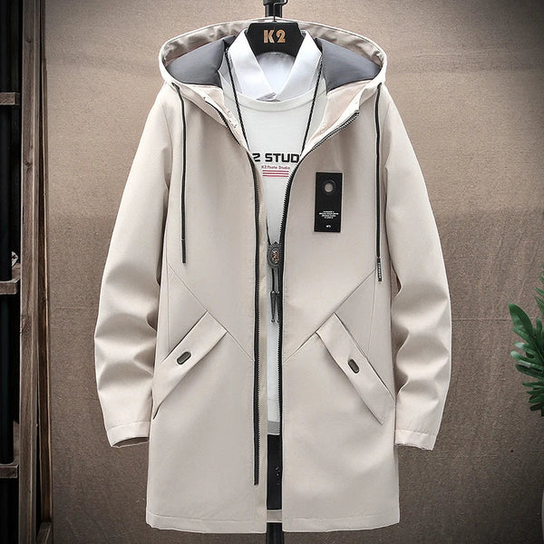Cedric | Men's Long Hooded Rain Jacket Waterproof