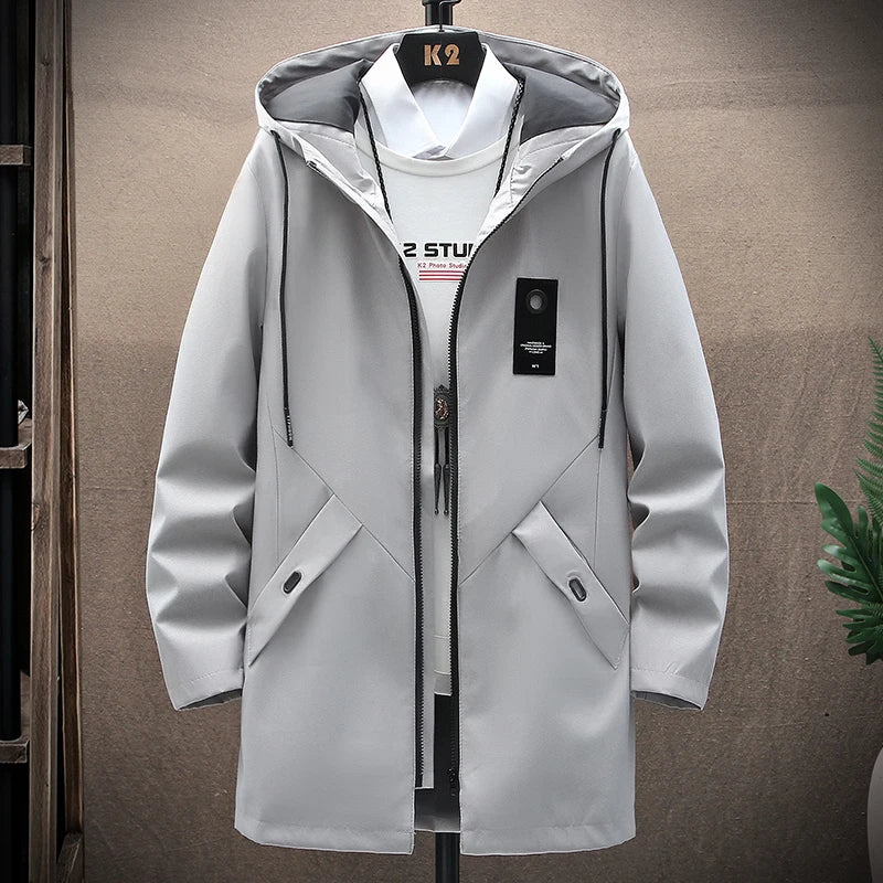 Cedric | Men's Long Hooded Rain Jacket Waterproof