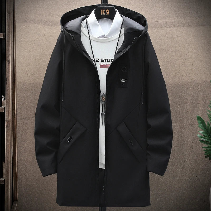 Cedric | Men's Long Hooded Rain Jacket Waterproof