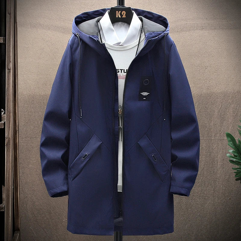 Cedric | Men's Long Hooded Rain Jacket Waterproof
