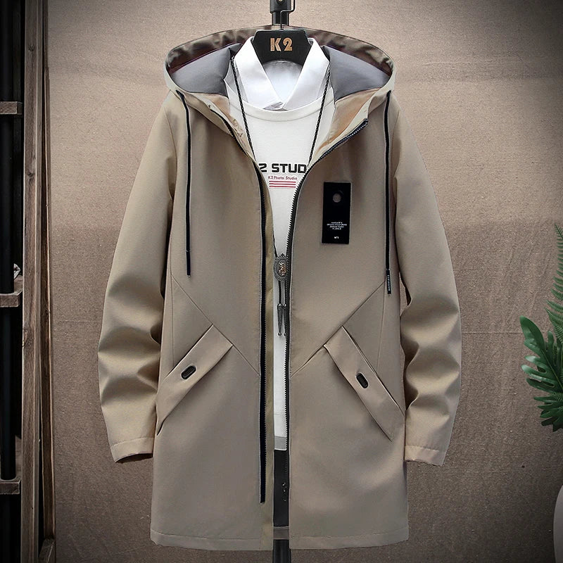 Cedric | Men's Long Hooded Rain Jacket Waterproof