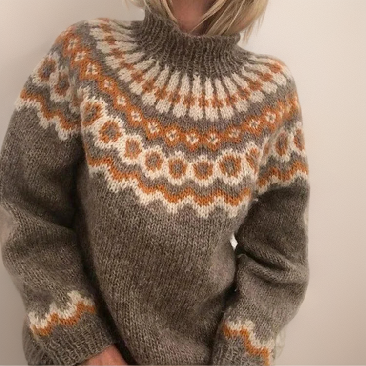 Elsa | Women's Turtleneck Sweater Knitted Crew Neck