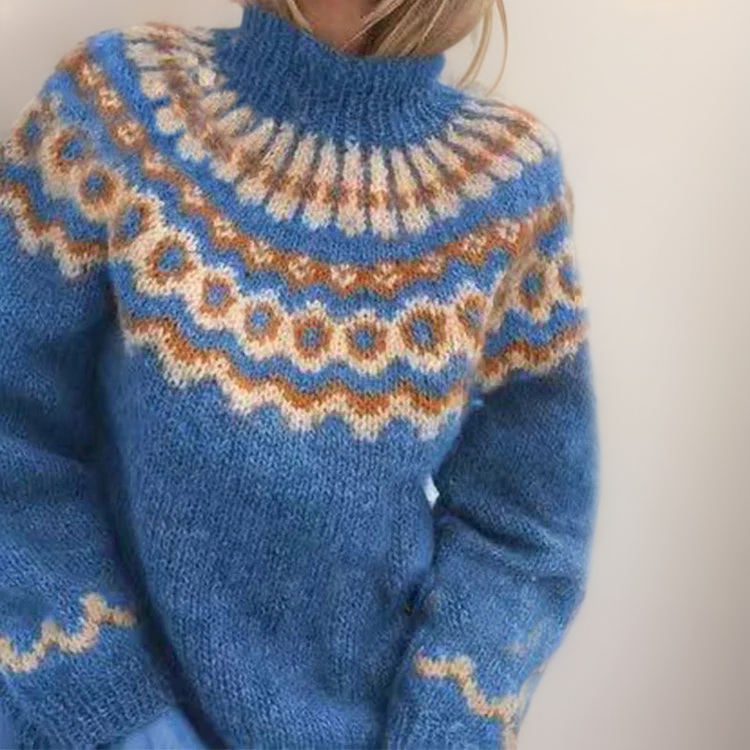 Elsa | Women's Turtleneck Sweater Knitted Crew Neck