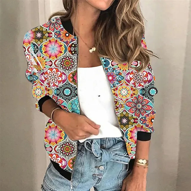 Estelle | Women's Zip up Sweater Knitted Floral