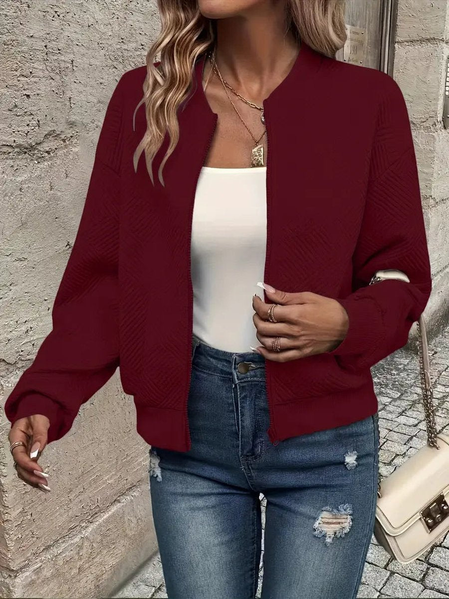 Etta | Women's Cropped Quilted Zip up Sweater