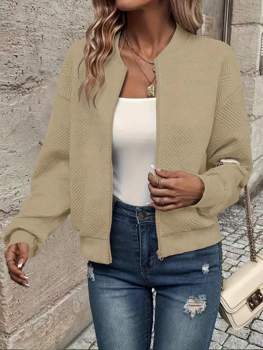 Etta | Women's Cropped Quilted Zip up Sweater